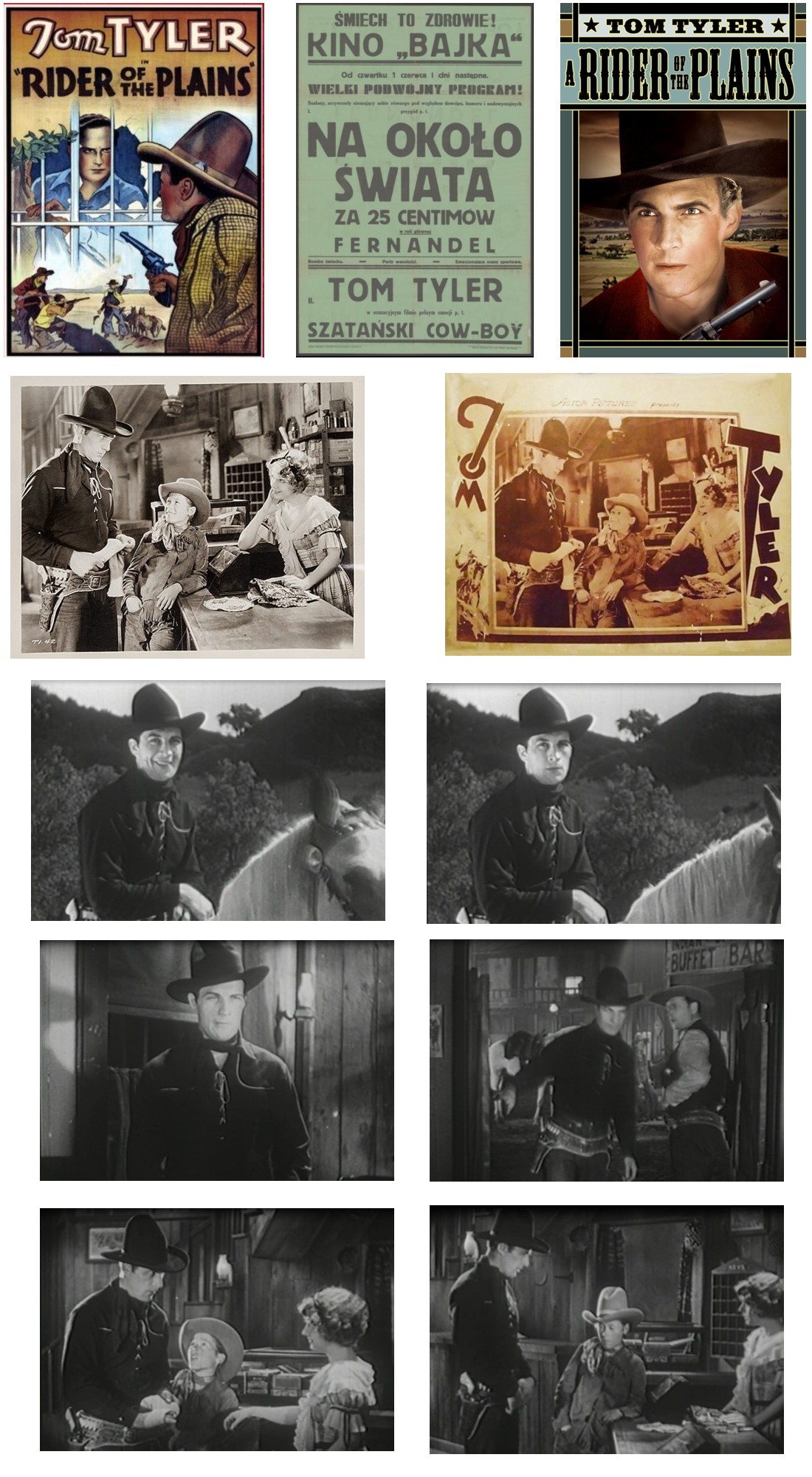 A Rider of the Plains one sheets film still lobby card screencaps Poland cinema ad