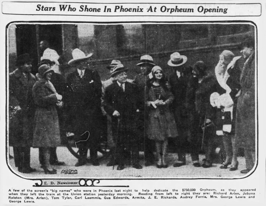 Premier of Orpheum Gala Event, Arizona Republic, January 6 1929