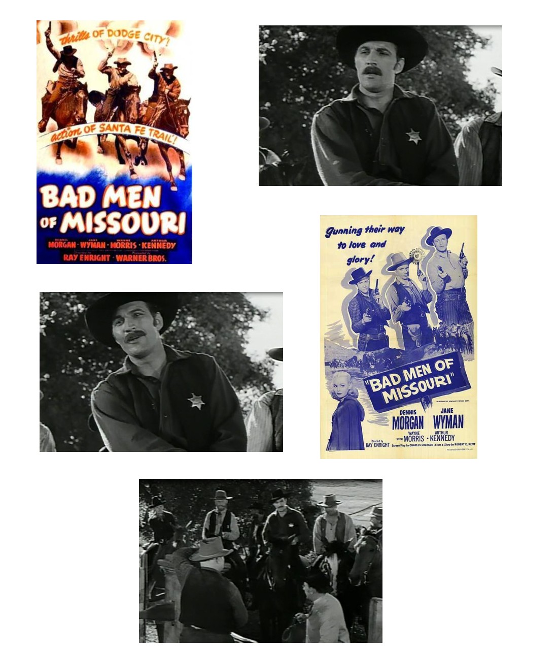Bad Men of Missouri one sheets screencaps