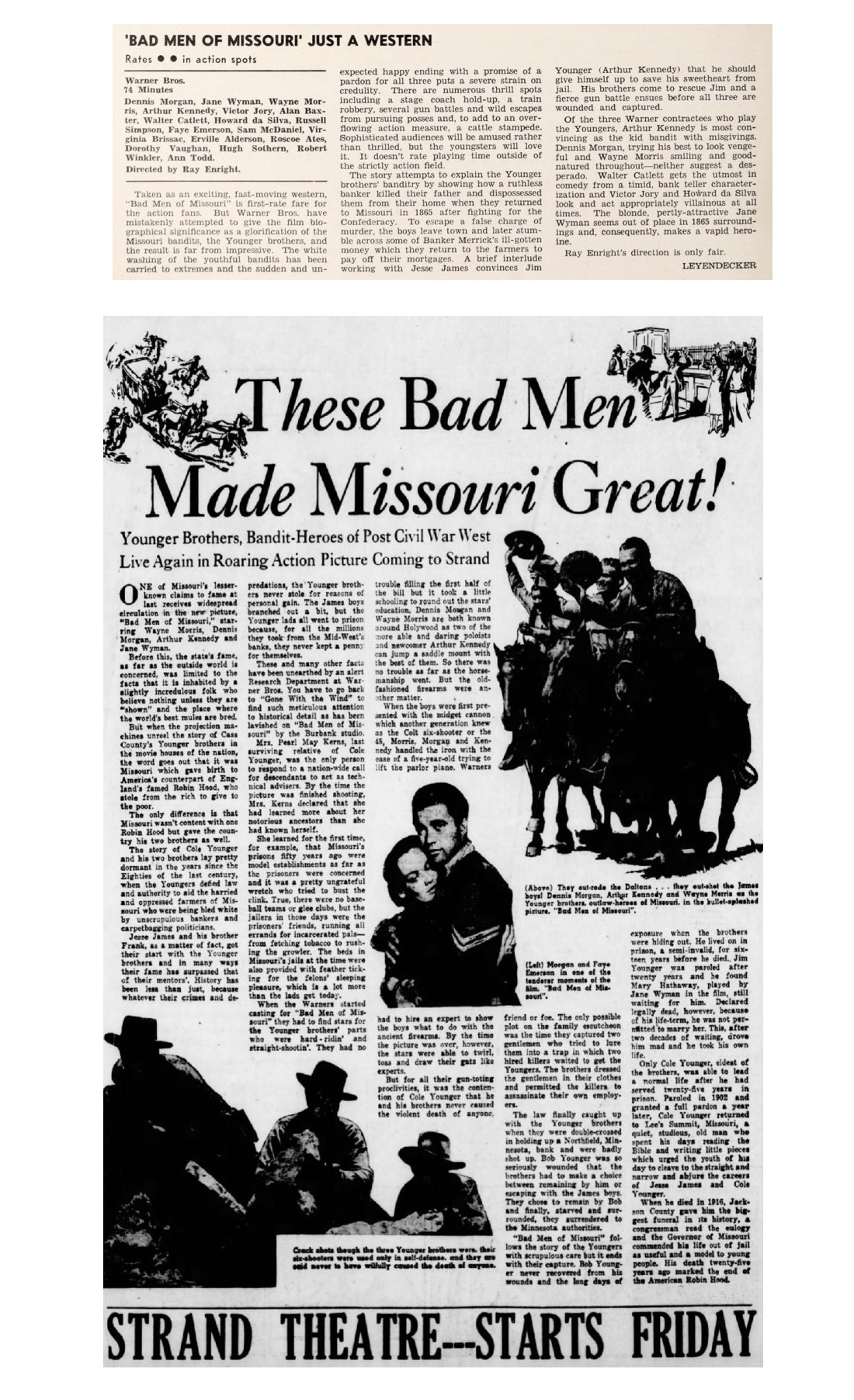 Bad Men of Missouri film reviews