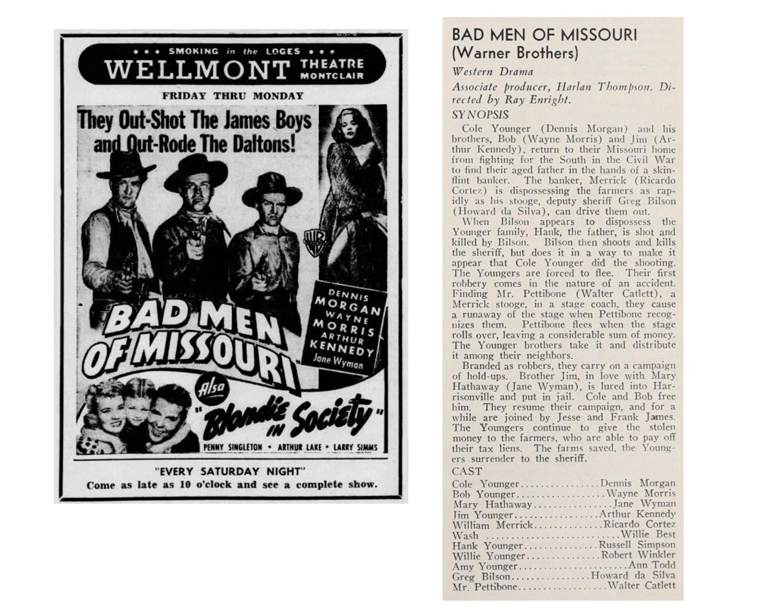 Bad Men of Missouri film review cinema ad