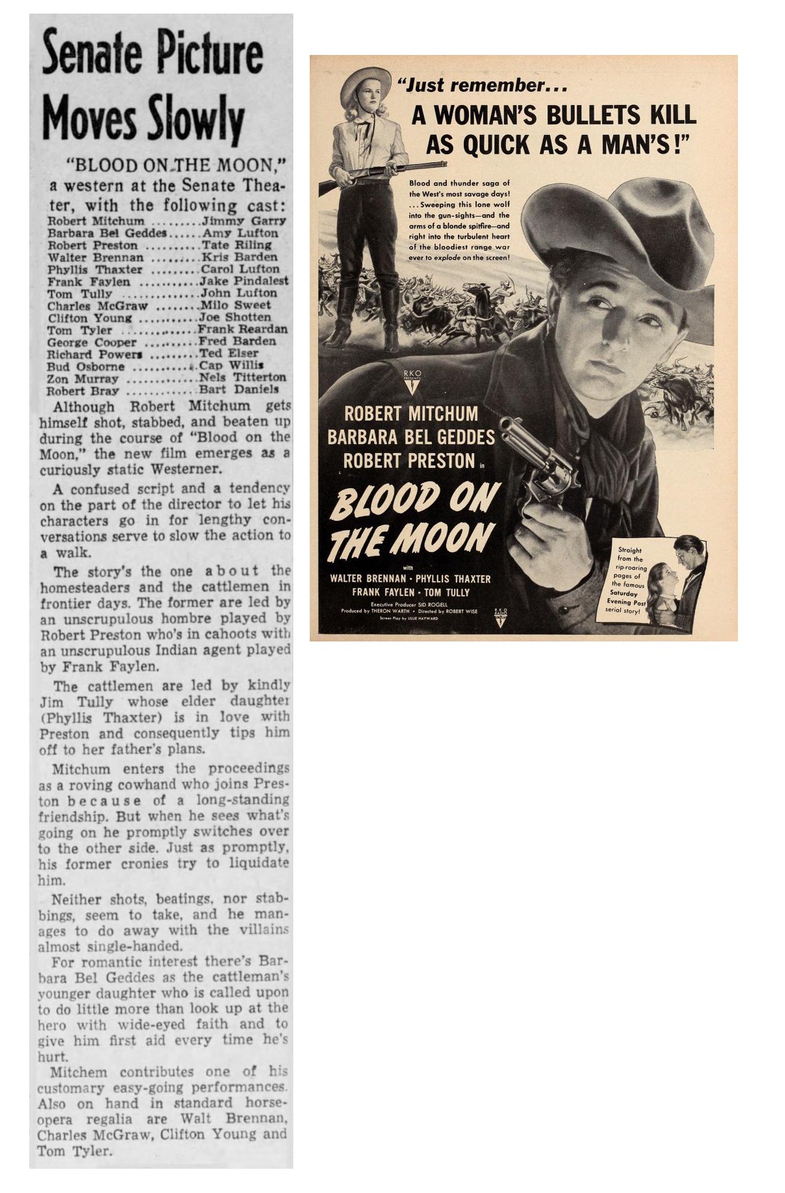 Blood on the Moon film review one page ad