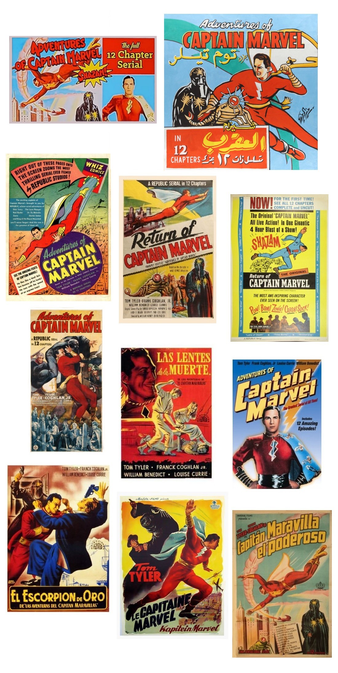 Adventures of Captain Marvel insert USA one sheets 3 Spain one sheets 1 Belgium one sheet