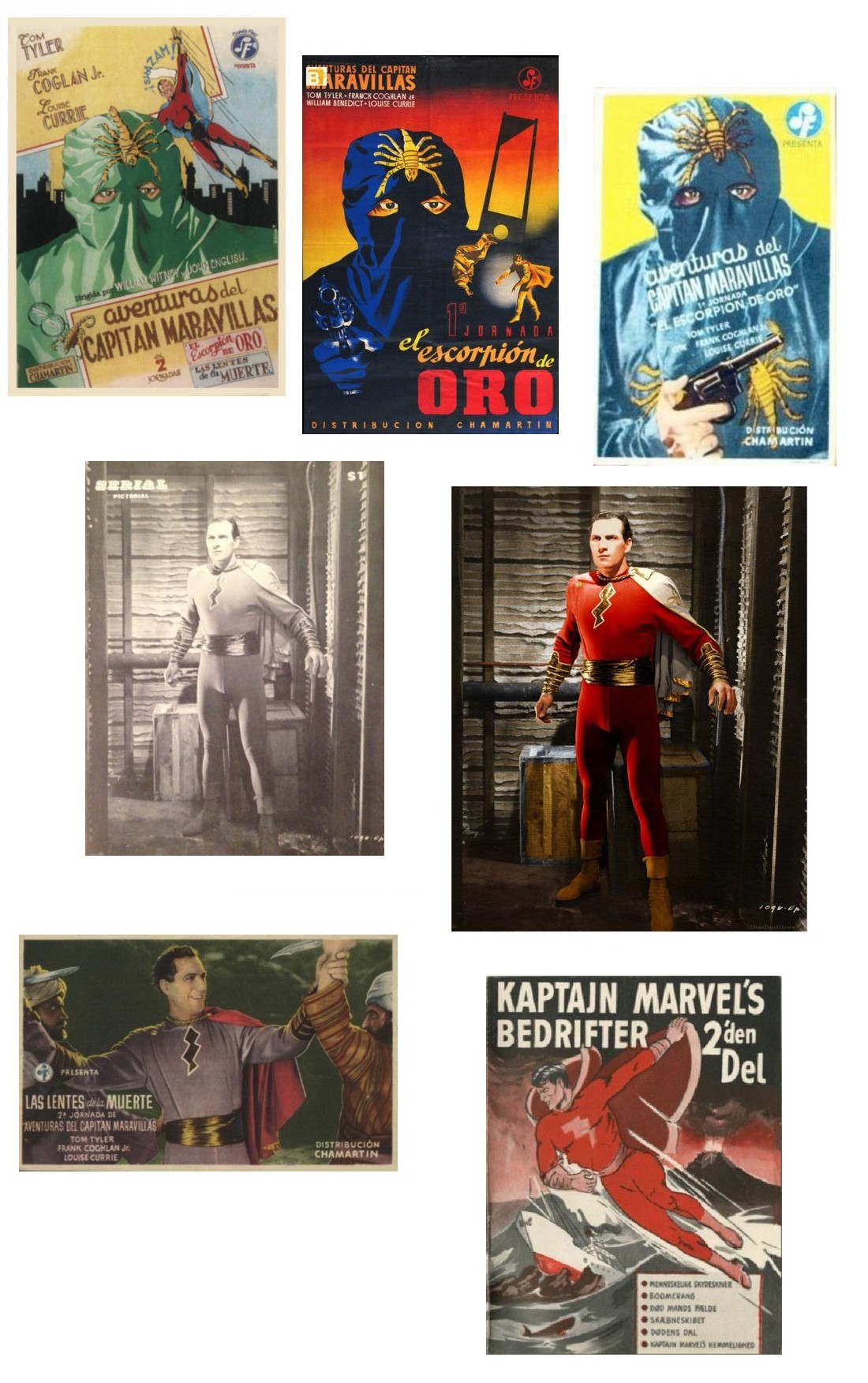Adventures of Captain Marvel USA film program, 4 Spain film programs, Denmark film program