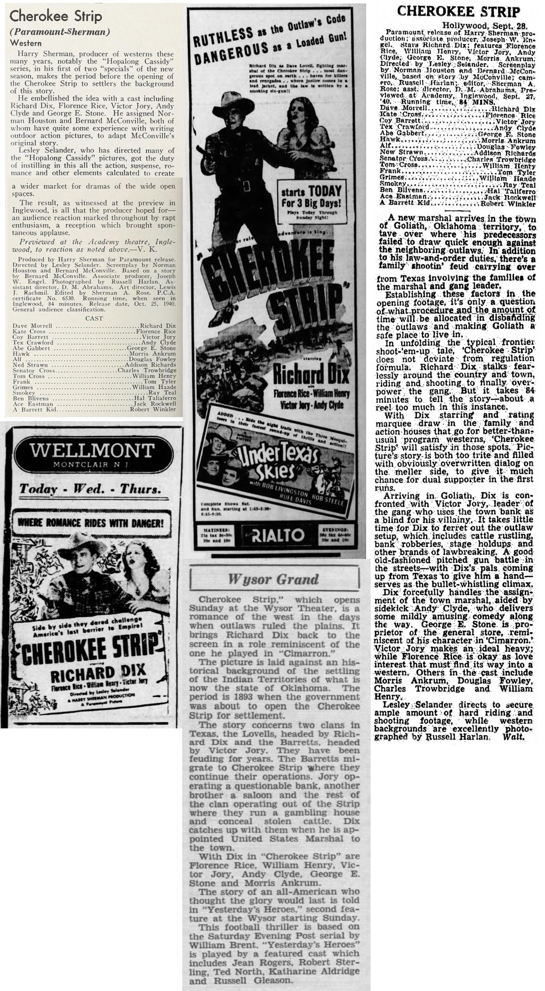 Cherokee Strip film reviews cinema ads