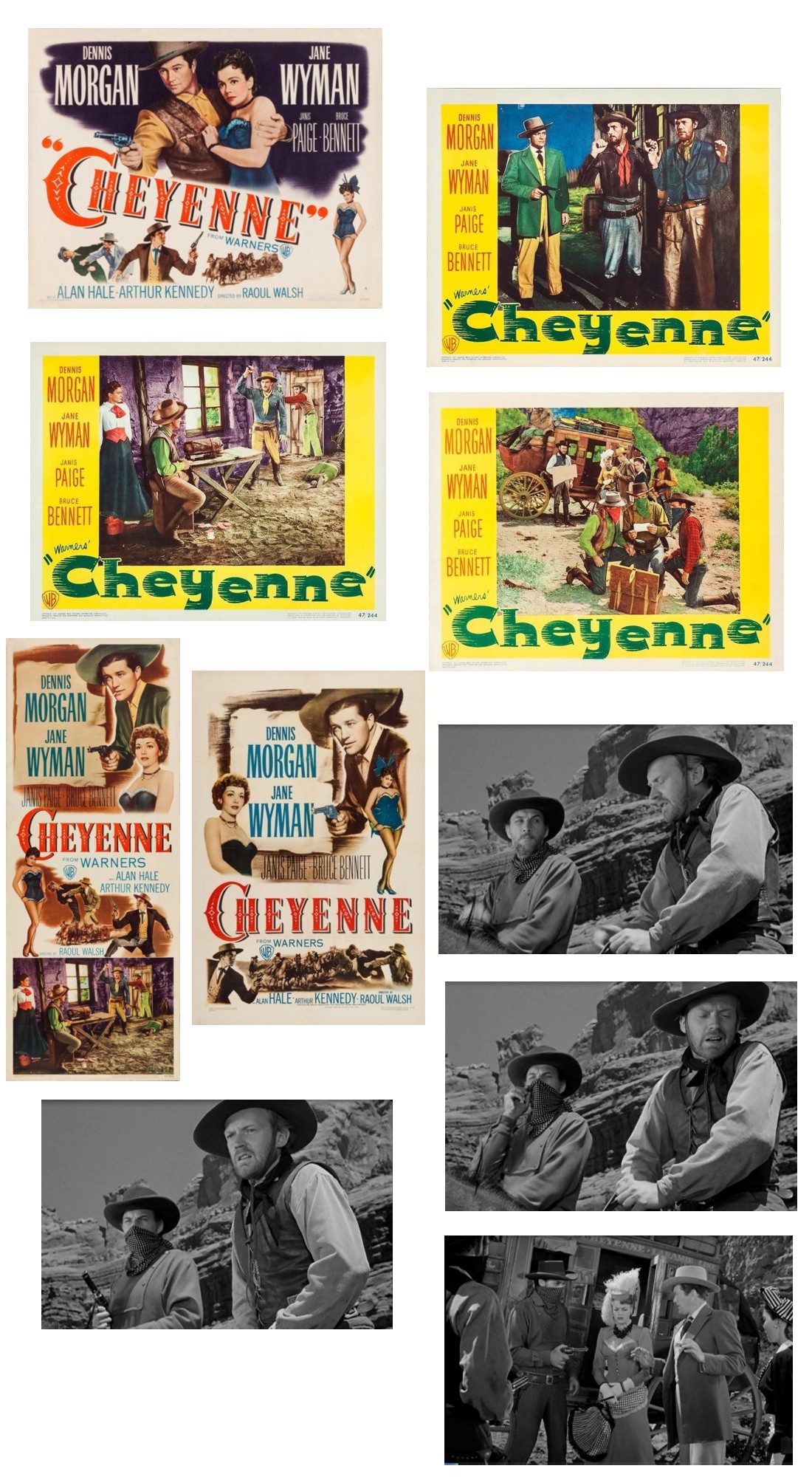 Cheyenne half sheet lobby cards one sheet insert screencaps