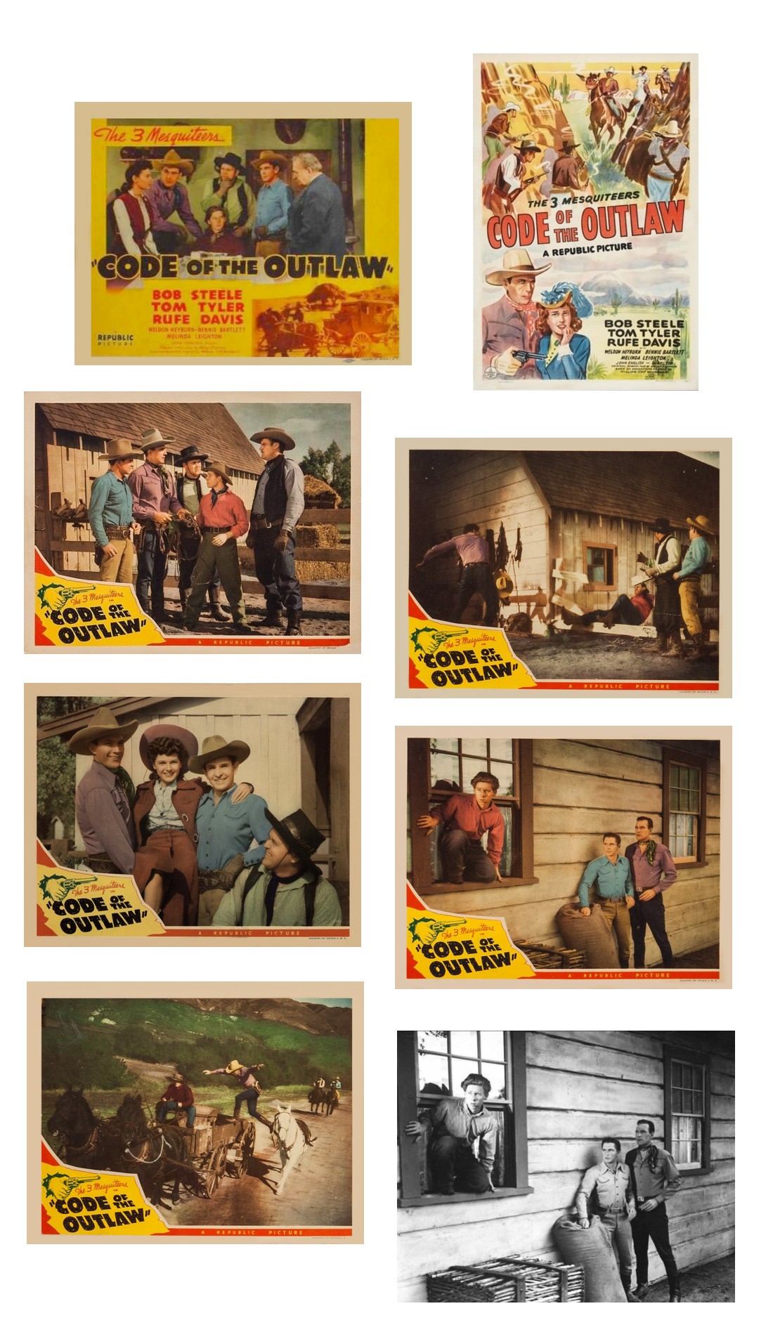 Code of the Outlaw one sheet lobby cards film still