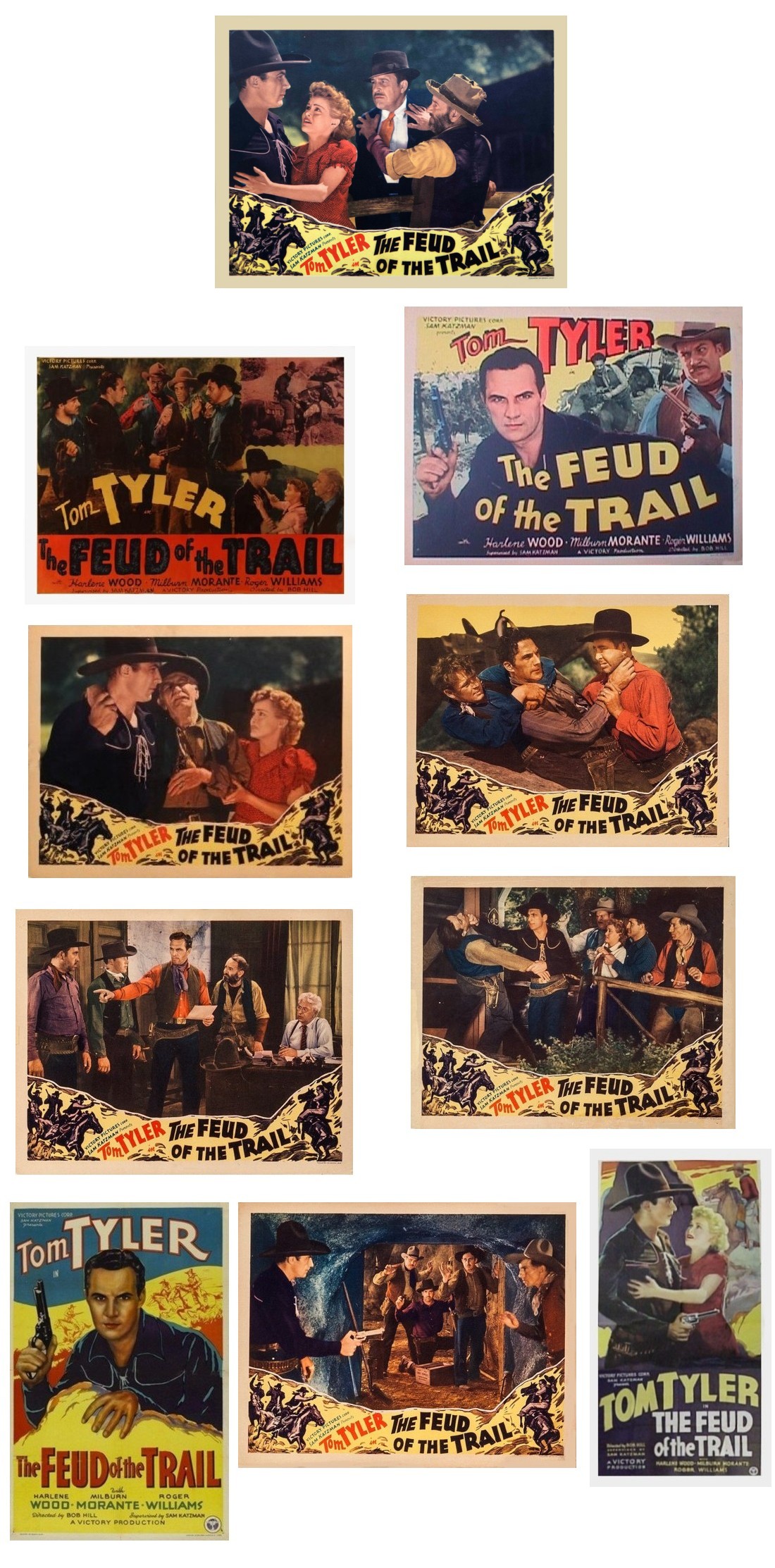 The Feud of the Trail lobby cards one sheets