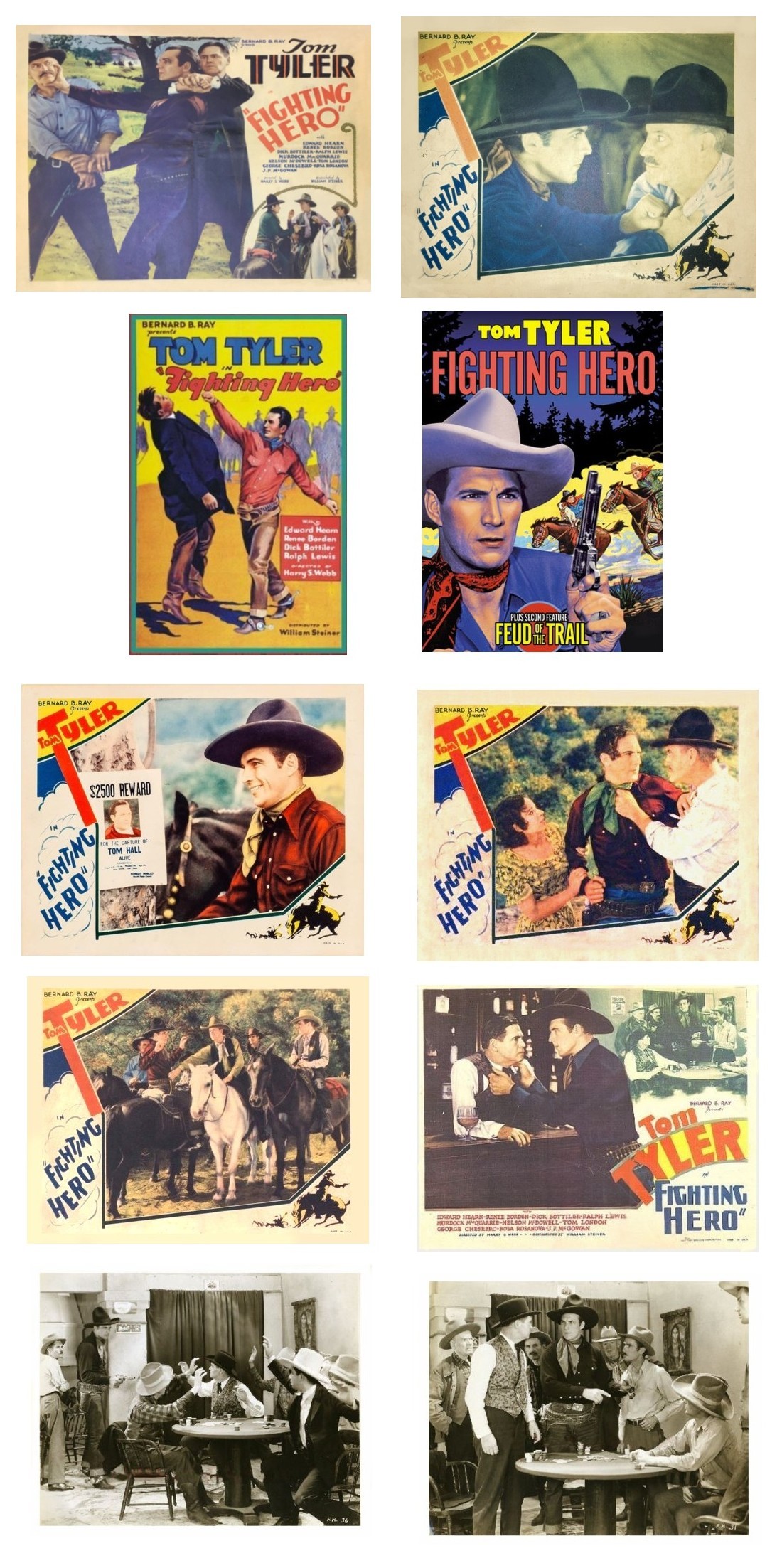 Fighting Hero one sheets lobby cards film stills