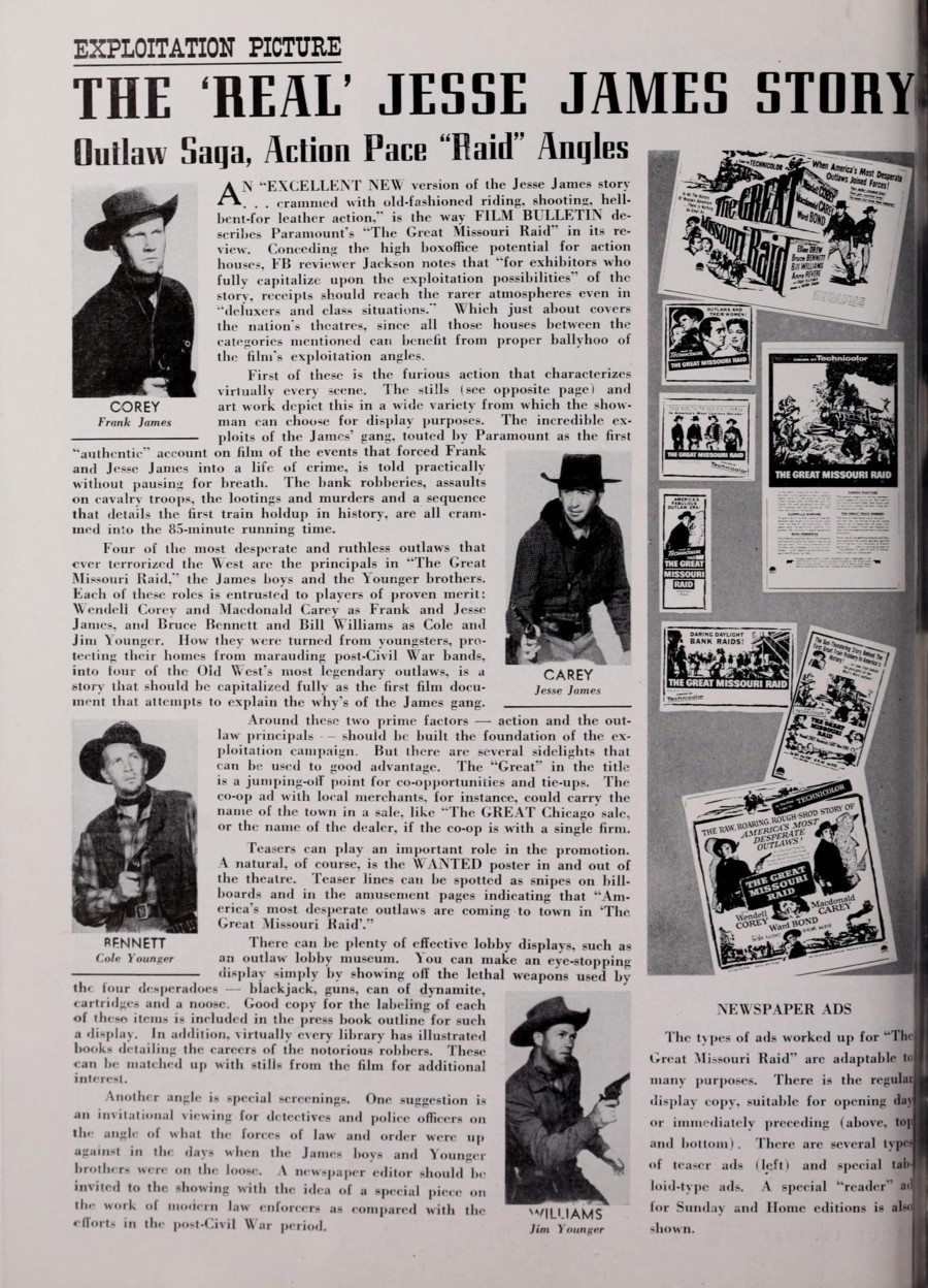 The Great Missouri Raid two page article