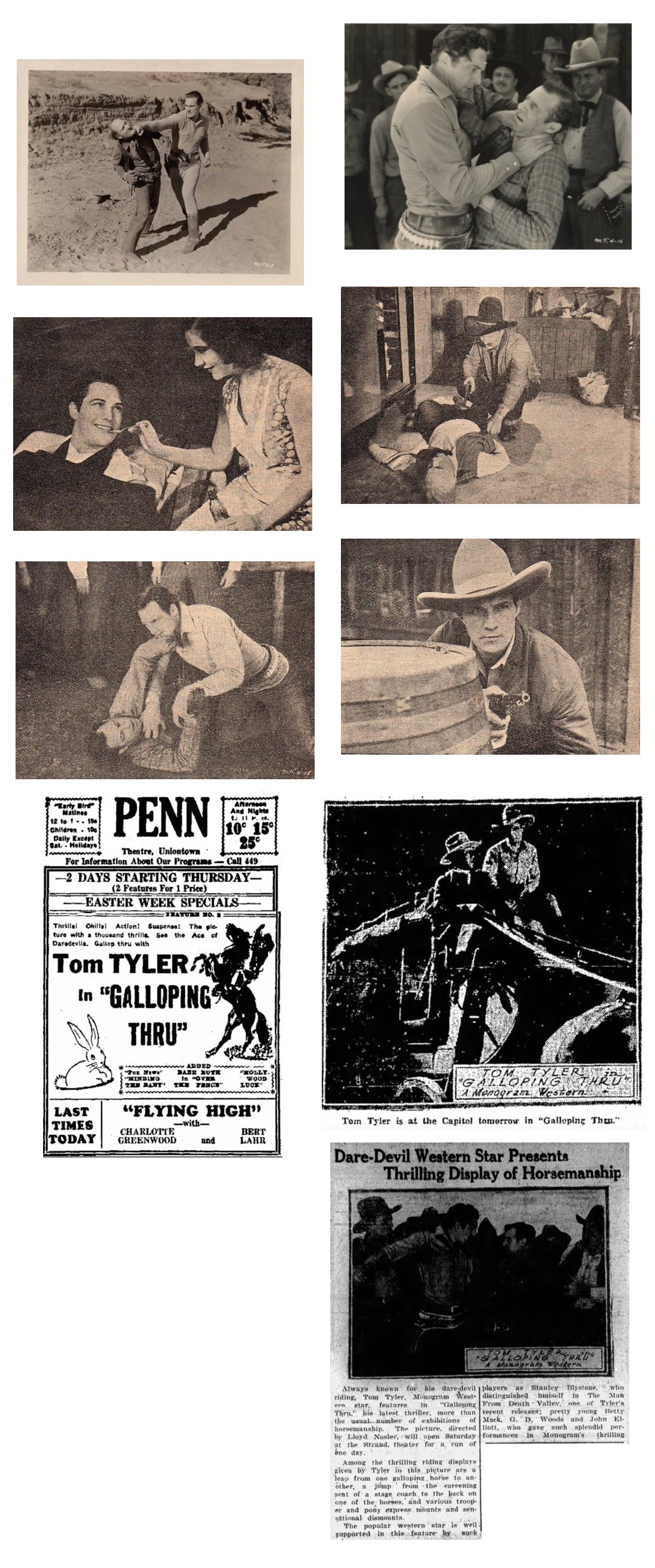 Galloping Thru film stills cinema ad