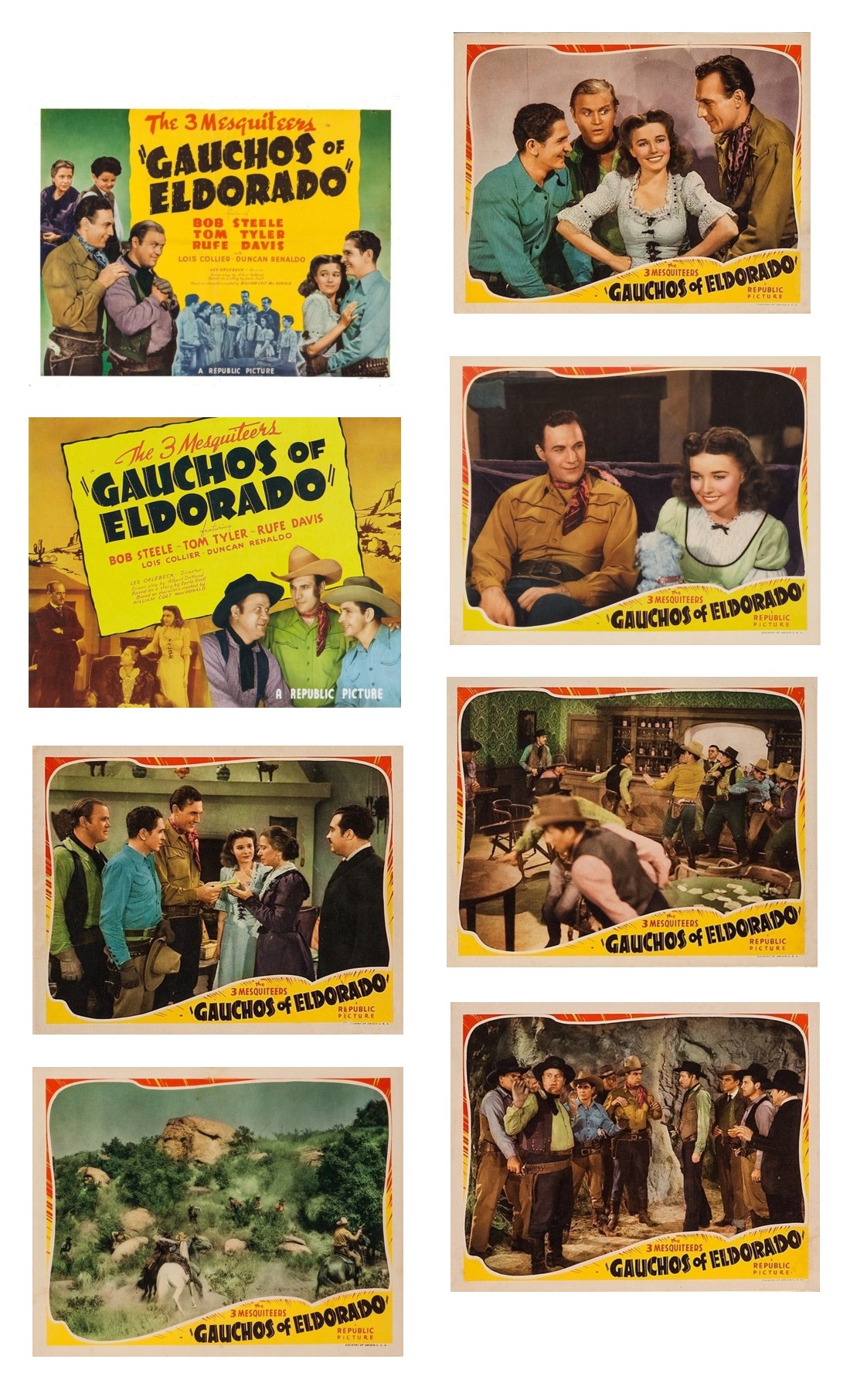 Gauchos of El Dorado half sheet lobby cards