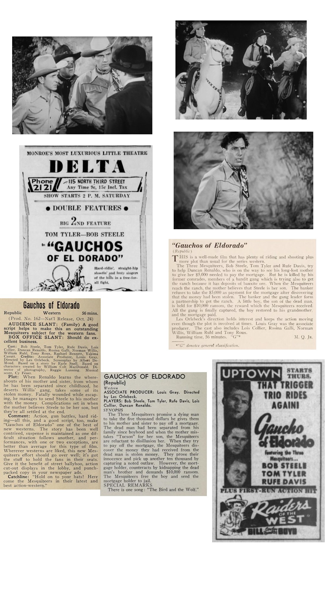 Gauchos of El Dorado screencaps cinema ads film reviews