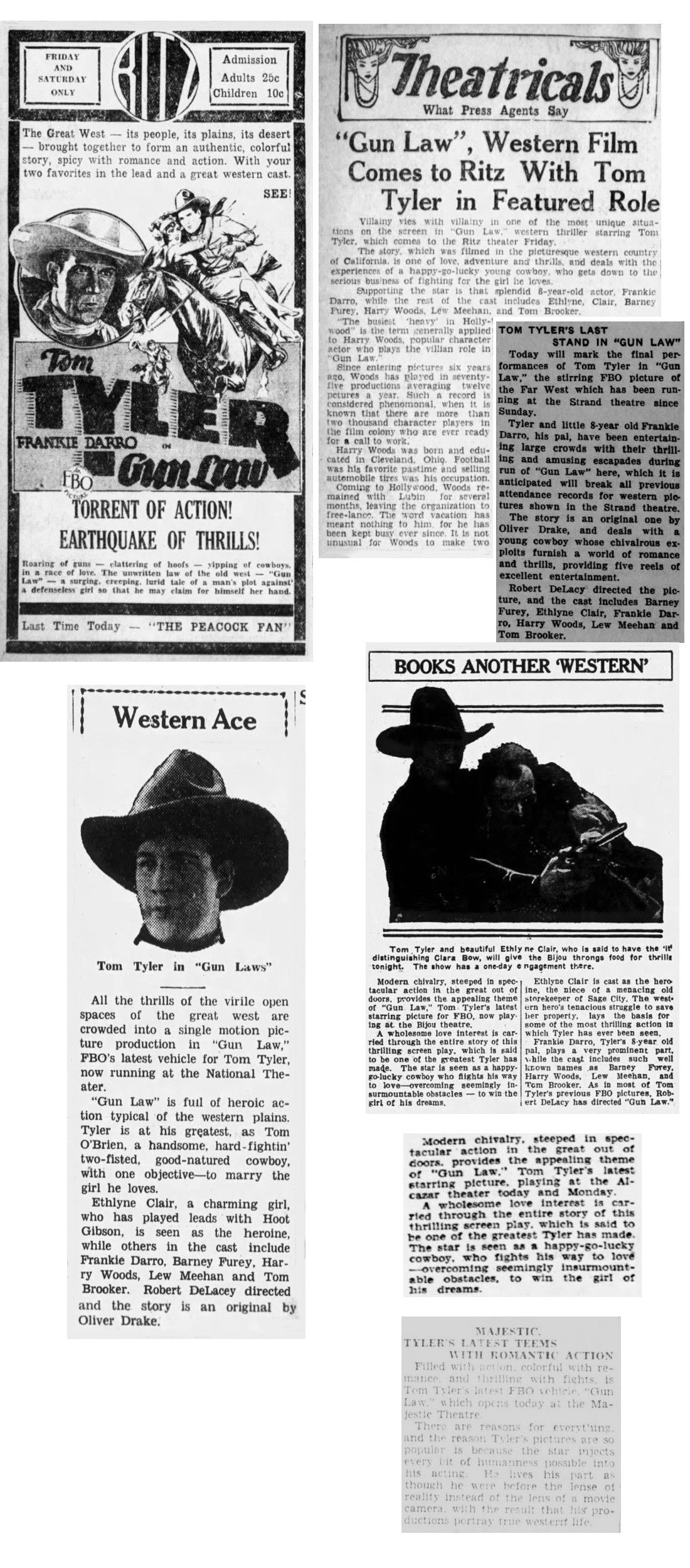 Gun Law pictures of Tom Tyler film reviews cinema ads