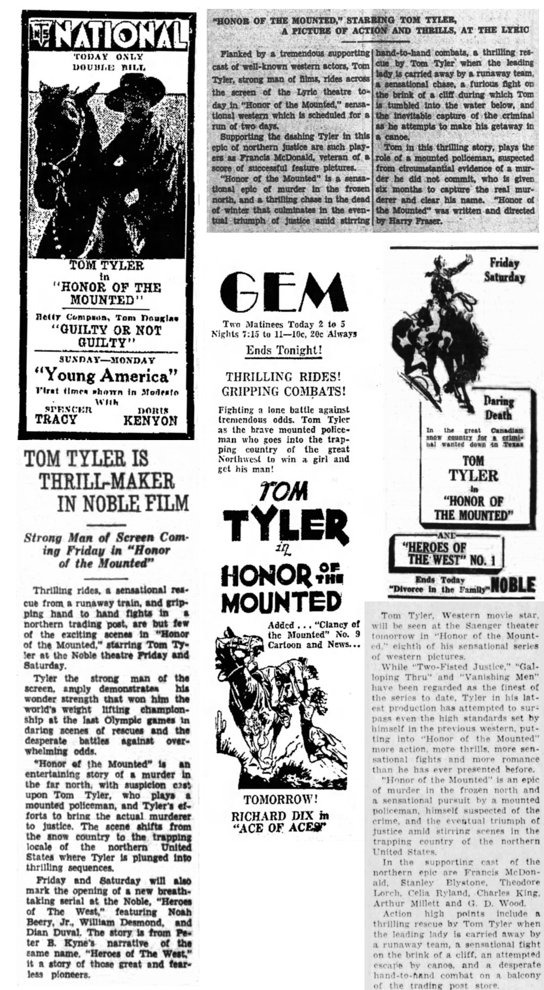 Honor of the Mounted cinema ads film reviews