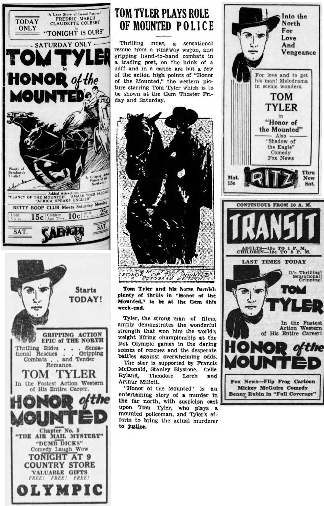 Honor of the Mounted cinema ads film reviews