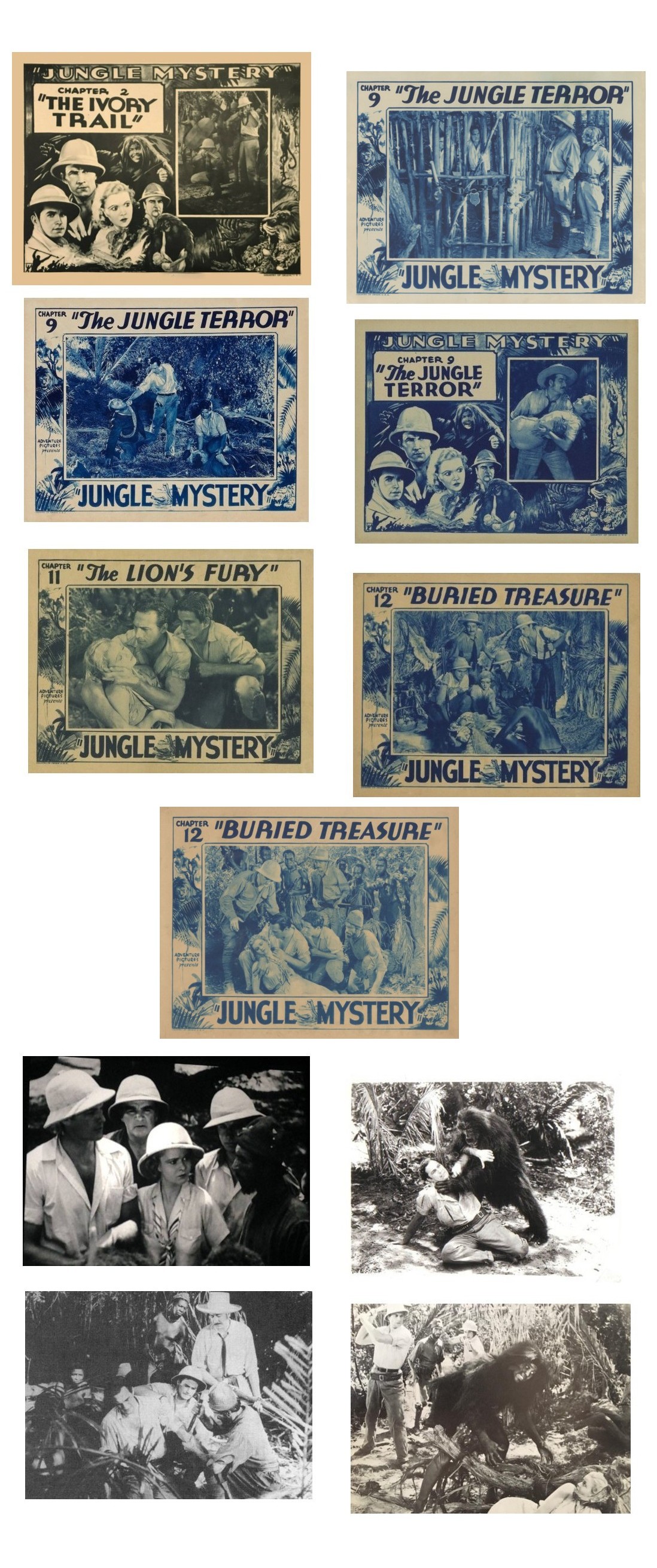 Jungle Mystery lobby cards film stills