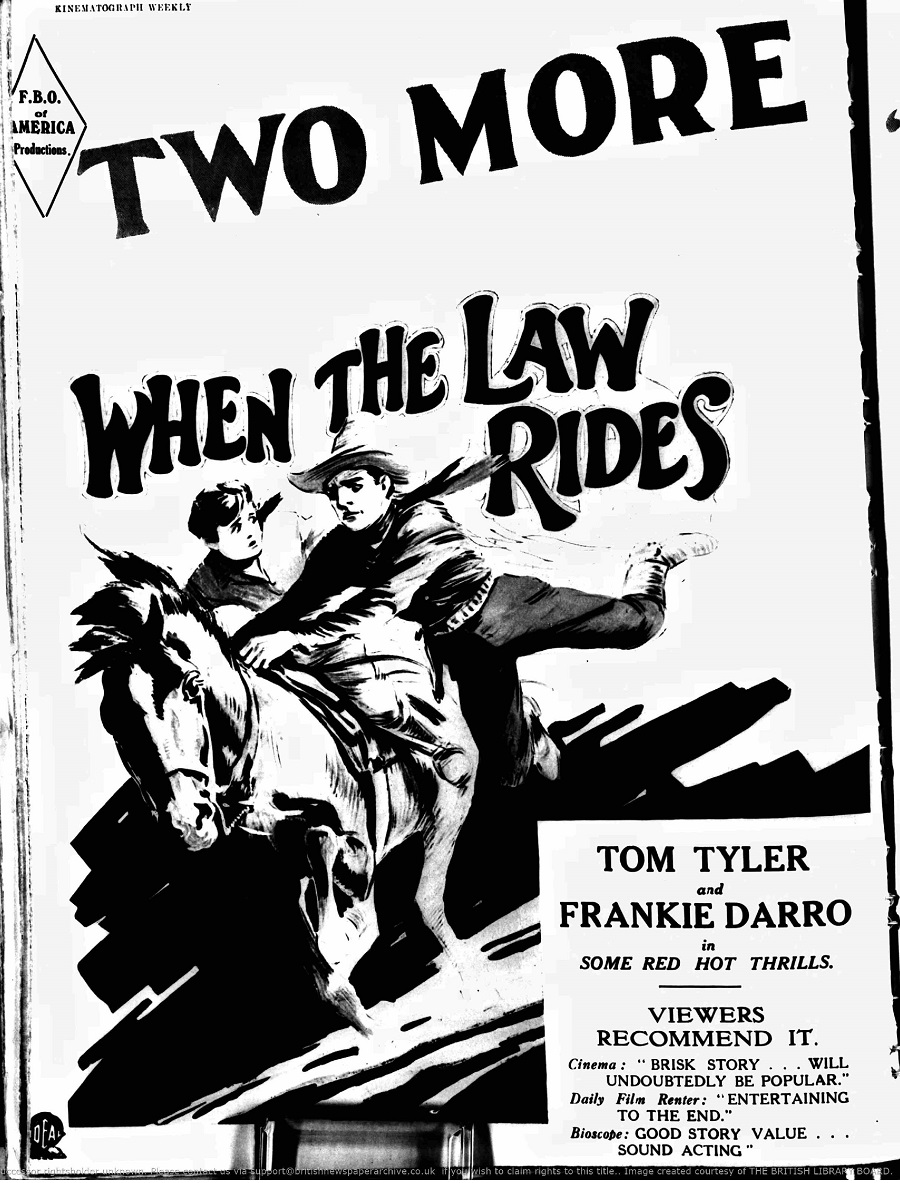 When the Law Rides Kinematograph Weekly