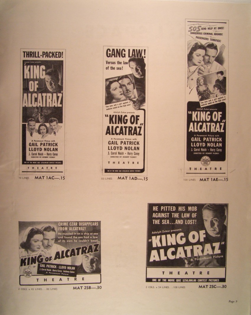 King of Alcatraz pressbook