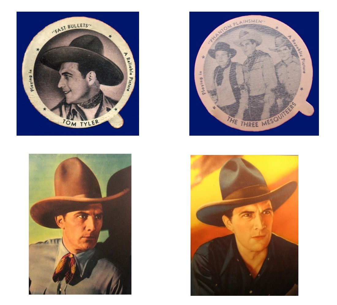 Tom Tyler Dixie Cup lids and portraits