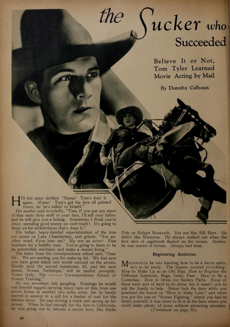 The Sucker Who Succeeded, Motion Picture Classic July 1928