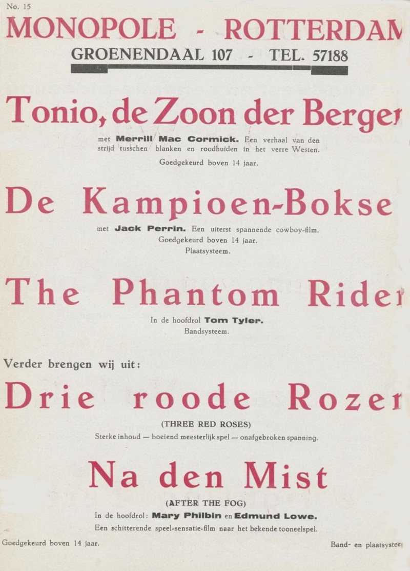 The Phantom Rider Nieuw Weekblad Voor DeCinematografie no 15 January 8 1932