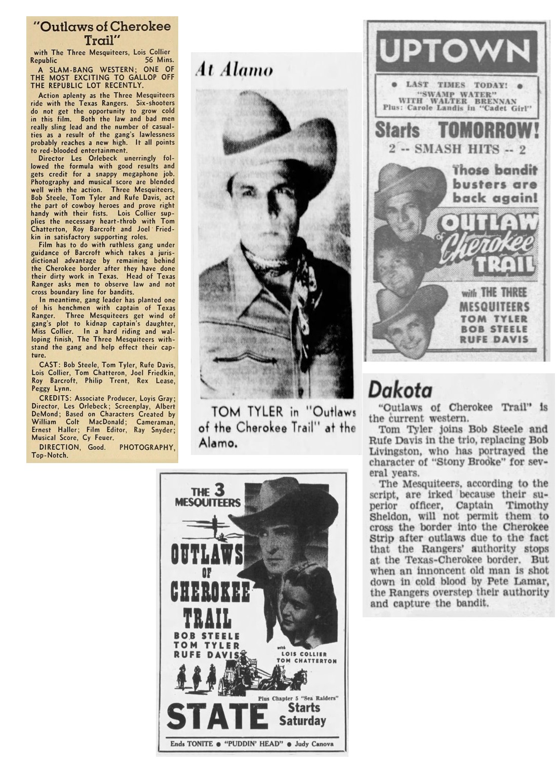 Outlaws of Cherokee Trail film reviews cinema ads