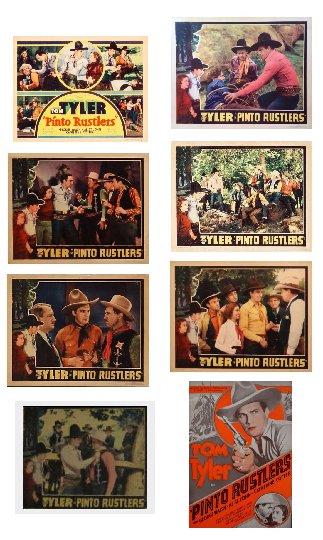 Pinto Rustlers lobby cards pressbook cover