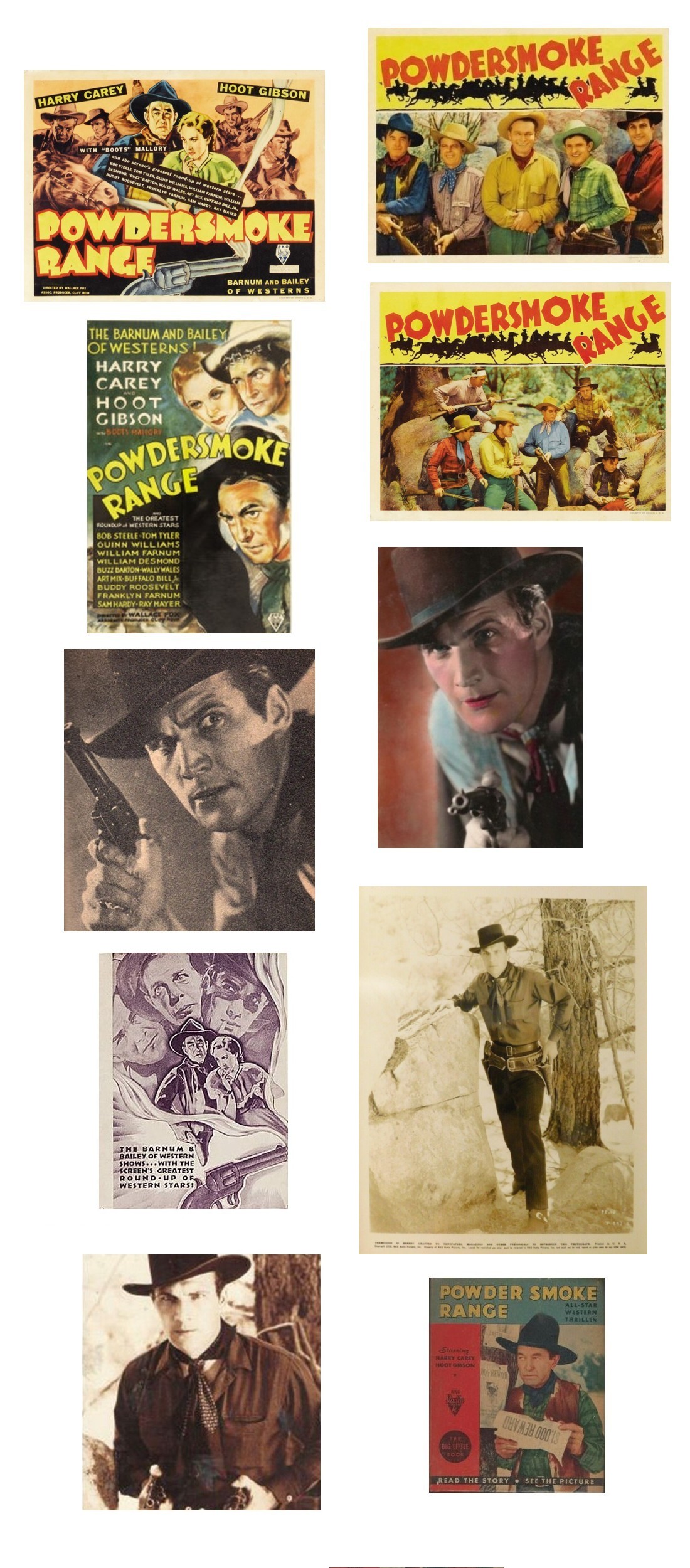 Powdersmoke Range movie herald one sheet lobby cards photos of Tom Tyler