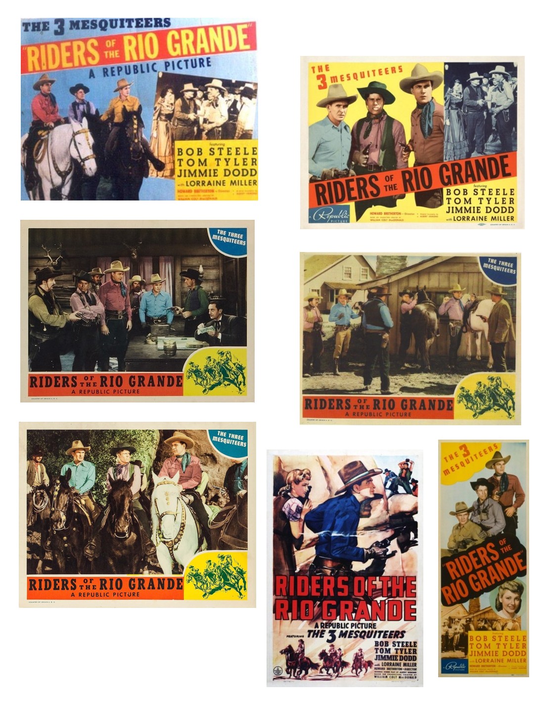 Riders of the Rio Grande half sheet insert one sheet lobby cards