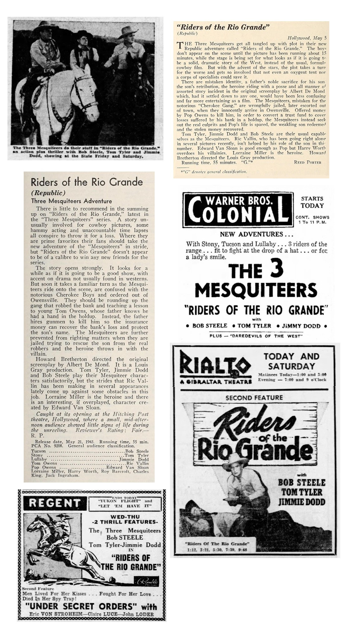 Riders of the Rio Grande cinema ads film reviews