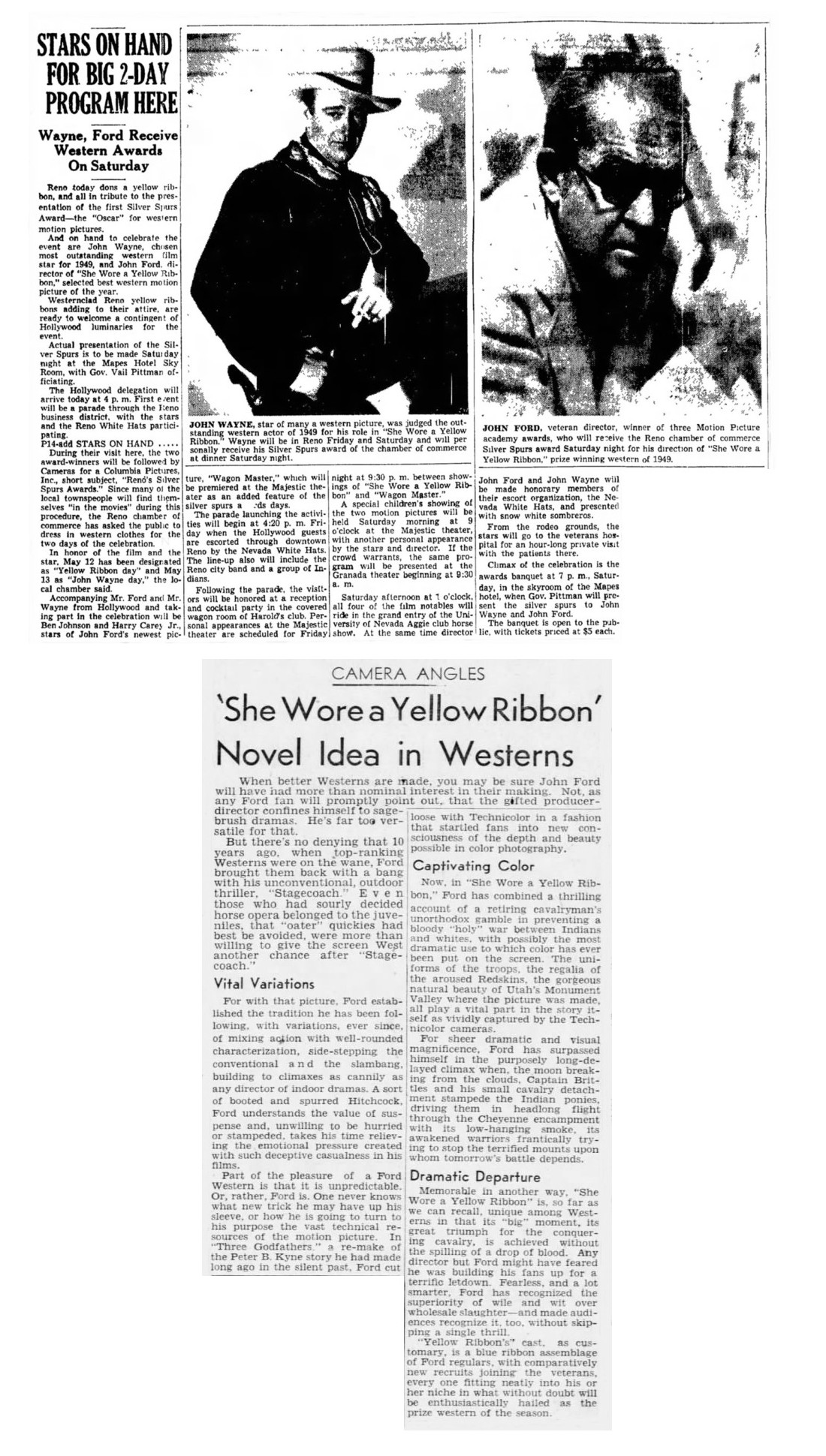 She Wore a Yellow Ribbon article film review