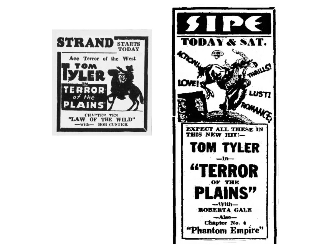 Terror of the Plains cinema ads