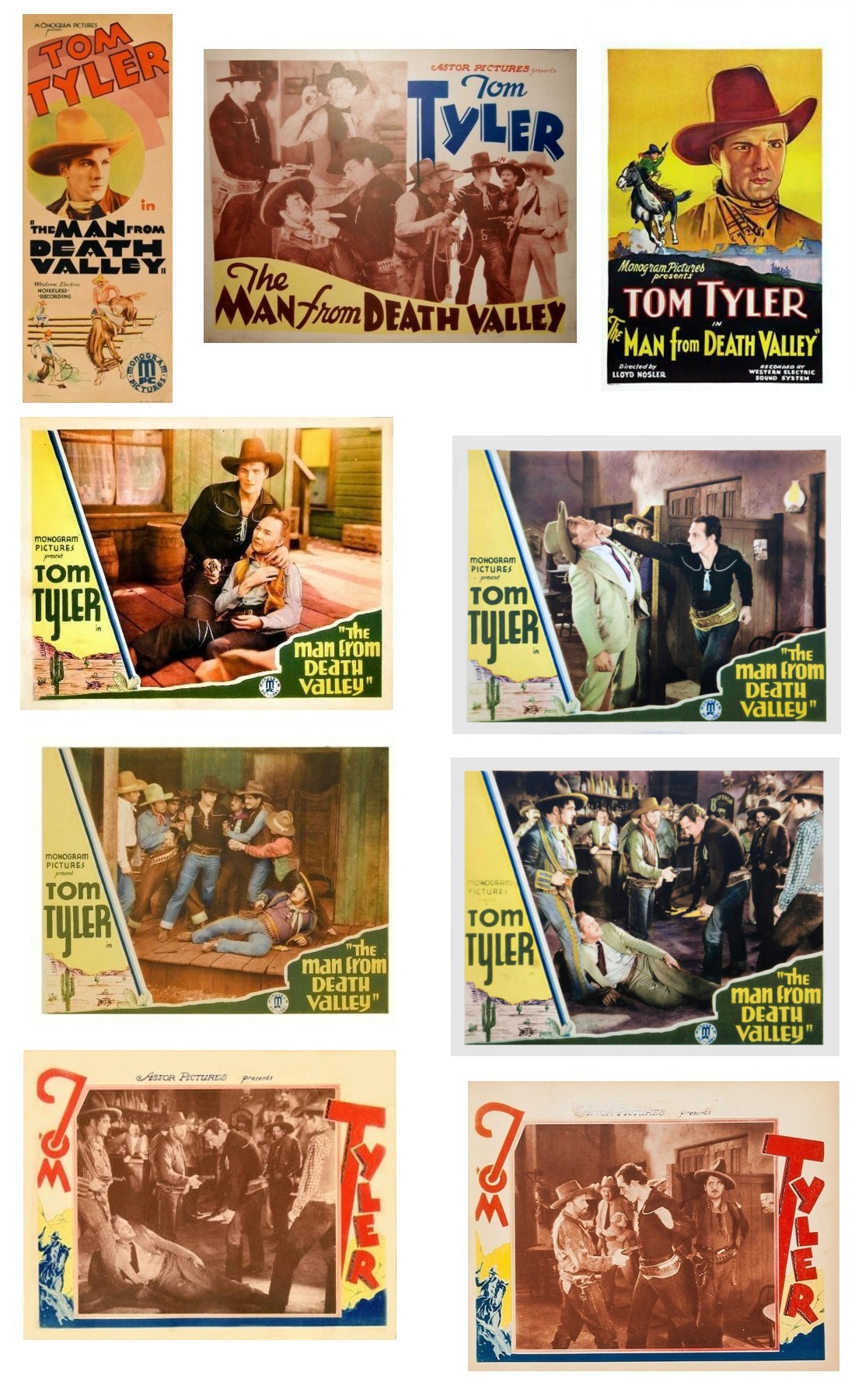 The Man from Death Valley insert one sheet lobby cards