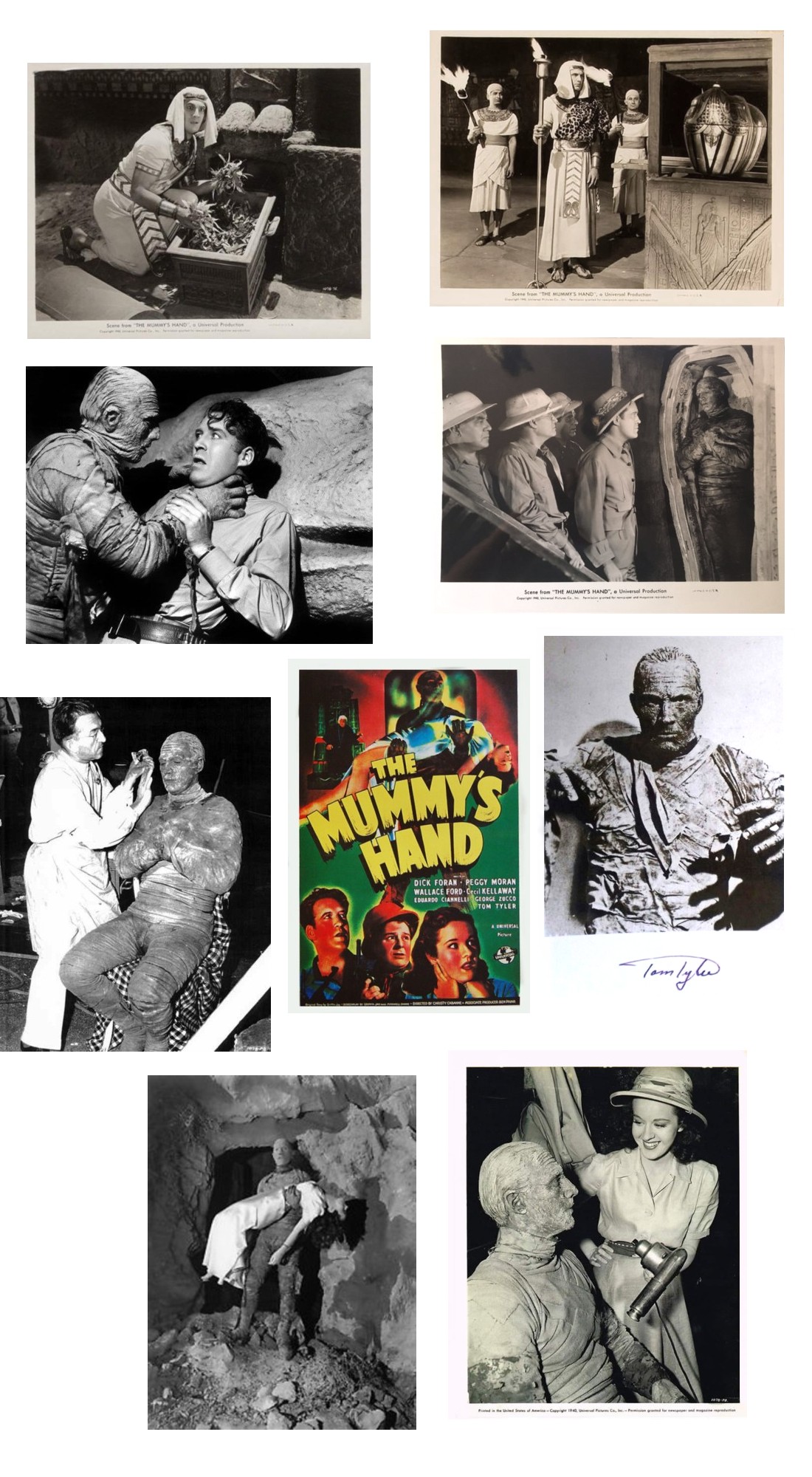 The Mummy's Hand film stills one sheet publicity stills
