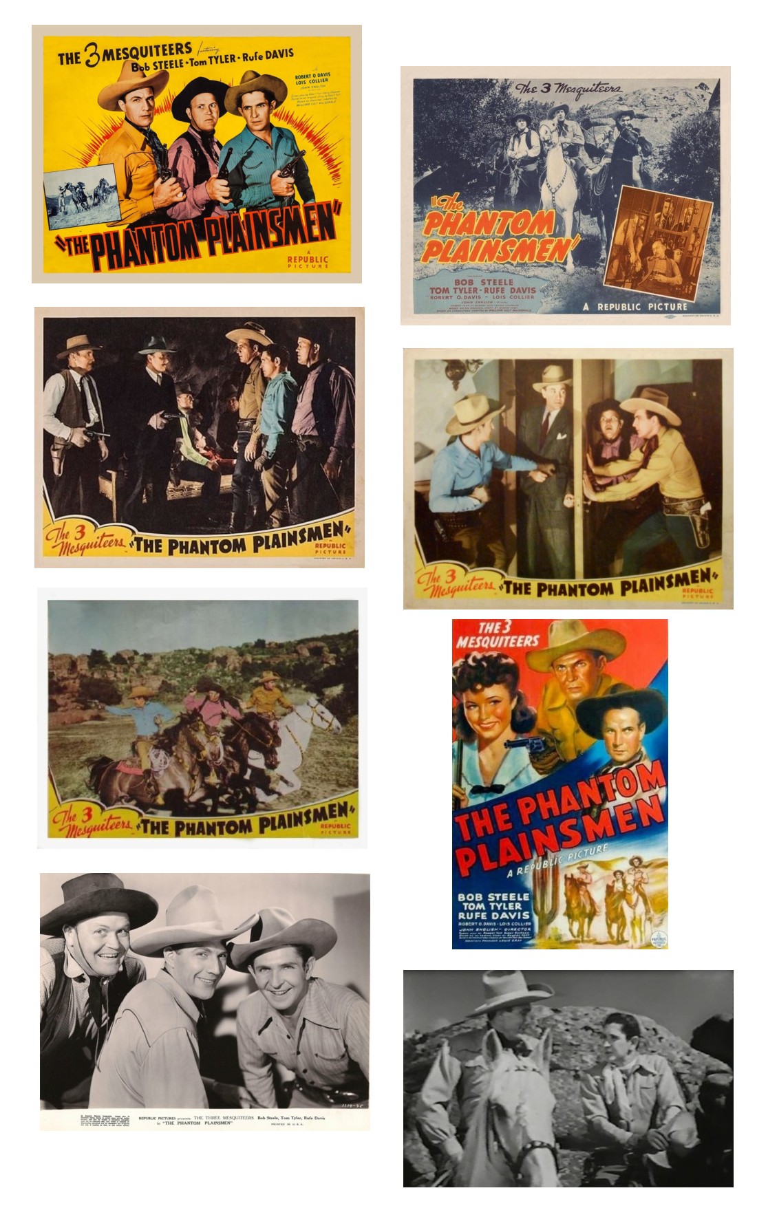 The Phantom Plainsmen half sheet one sheet lobby cards film still screencap