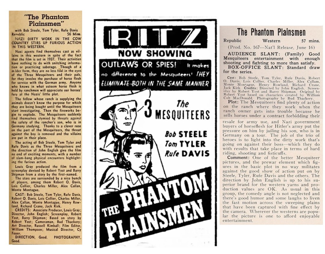The Phantom Plainsmen film reviews cinema ad