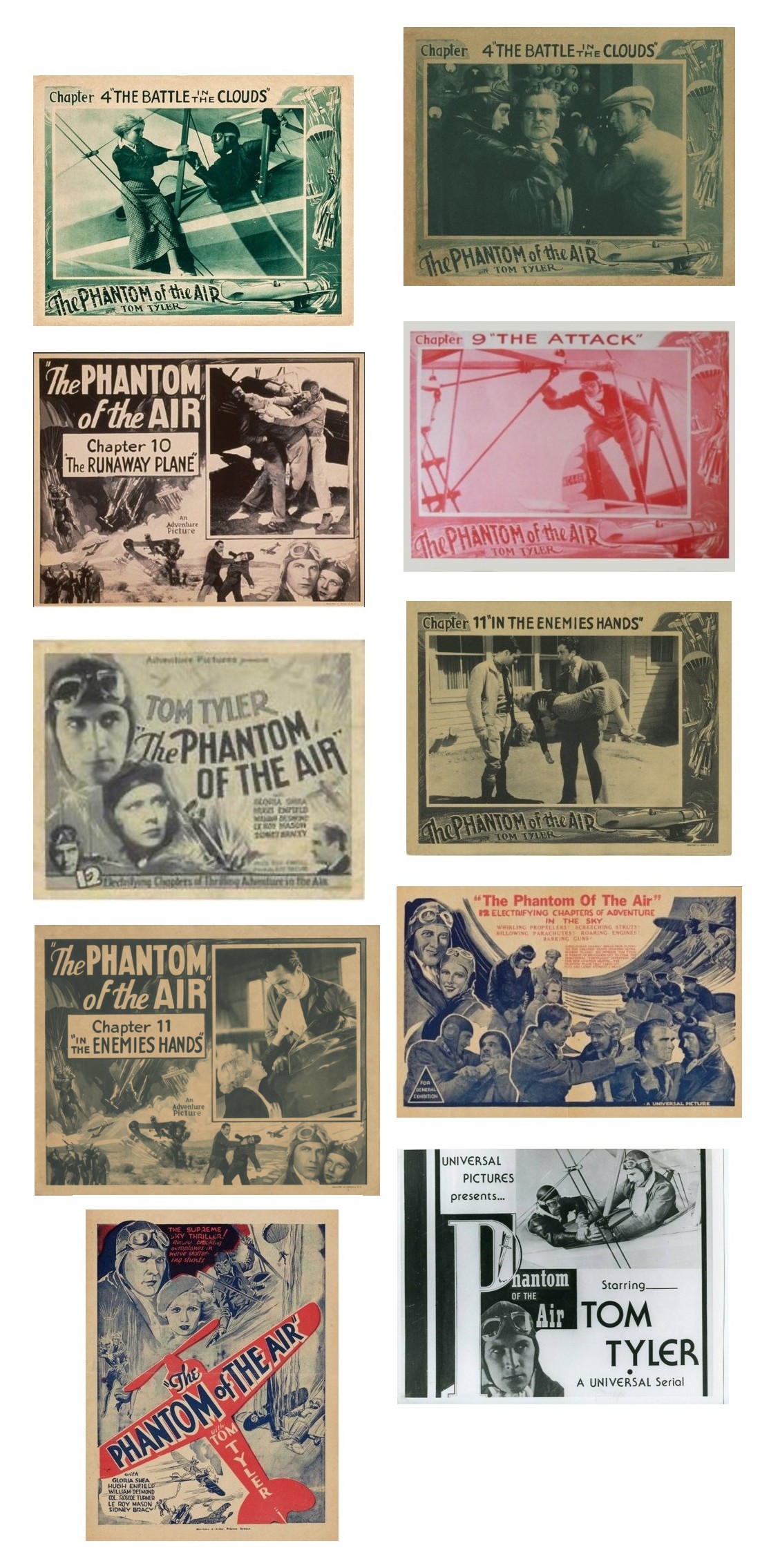 The Phantom of the Air lobby cards one sheet