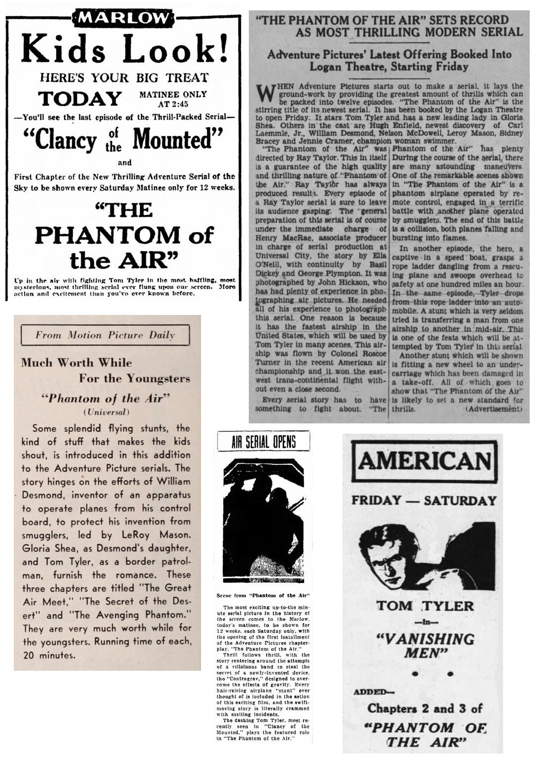 The Phantom of the Air film reviews cinema ads