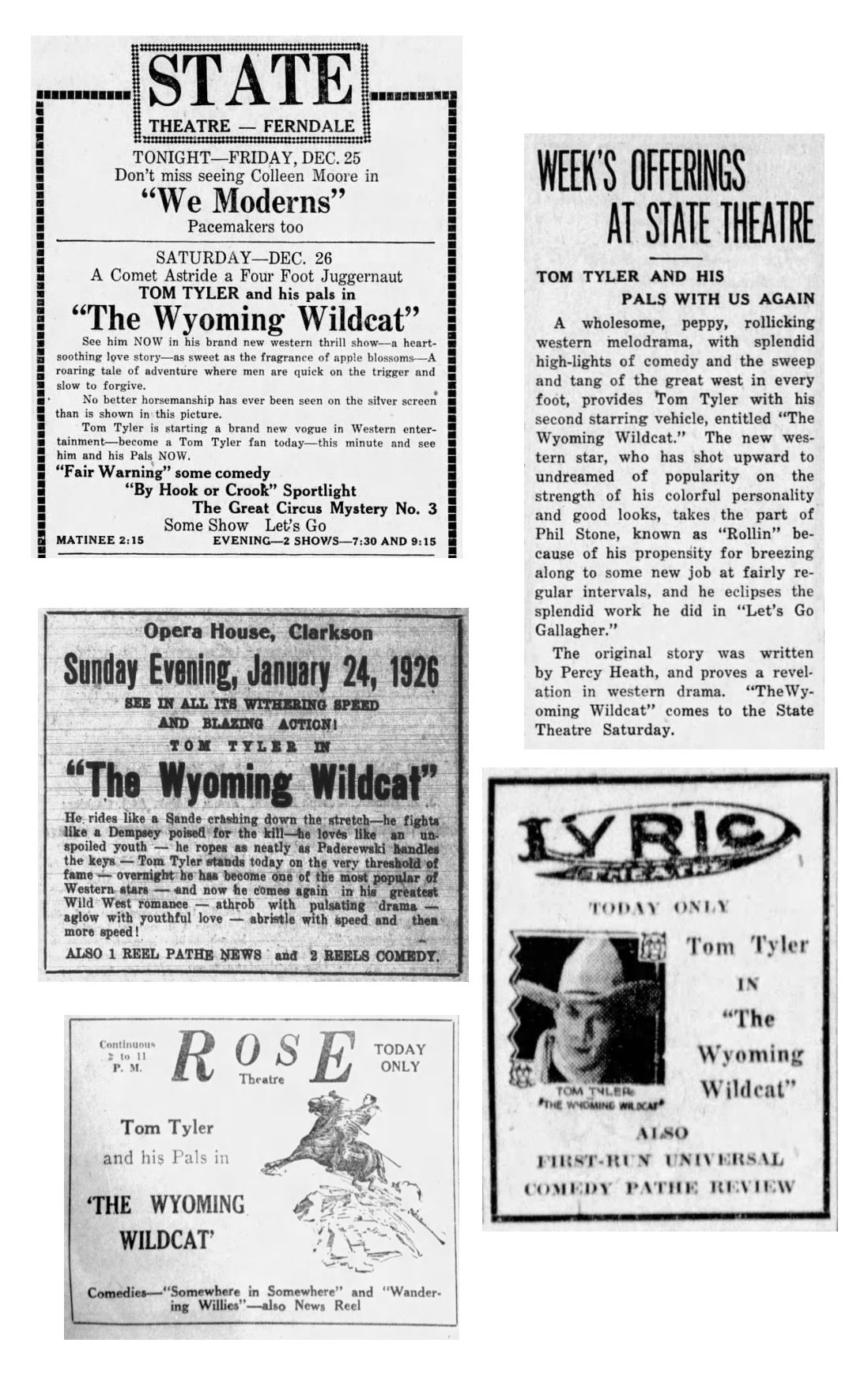 The Wyoming Wildcat cinema ads