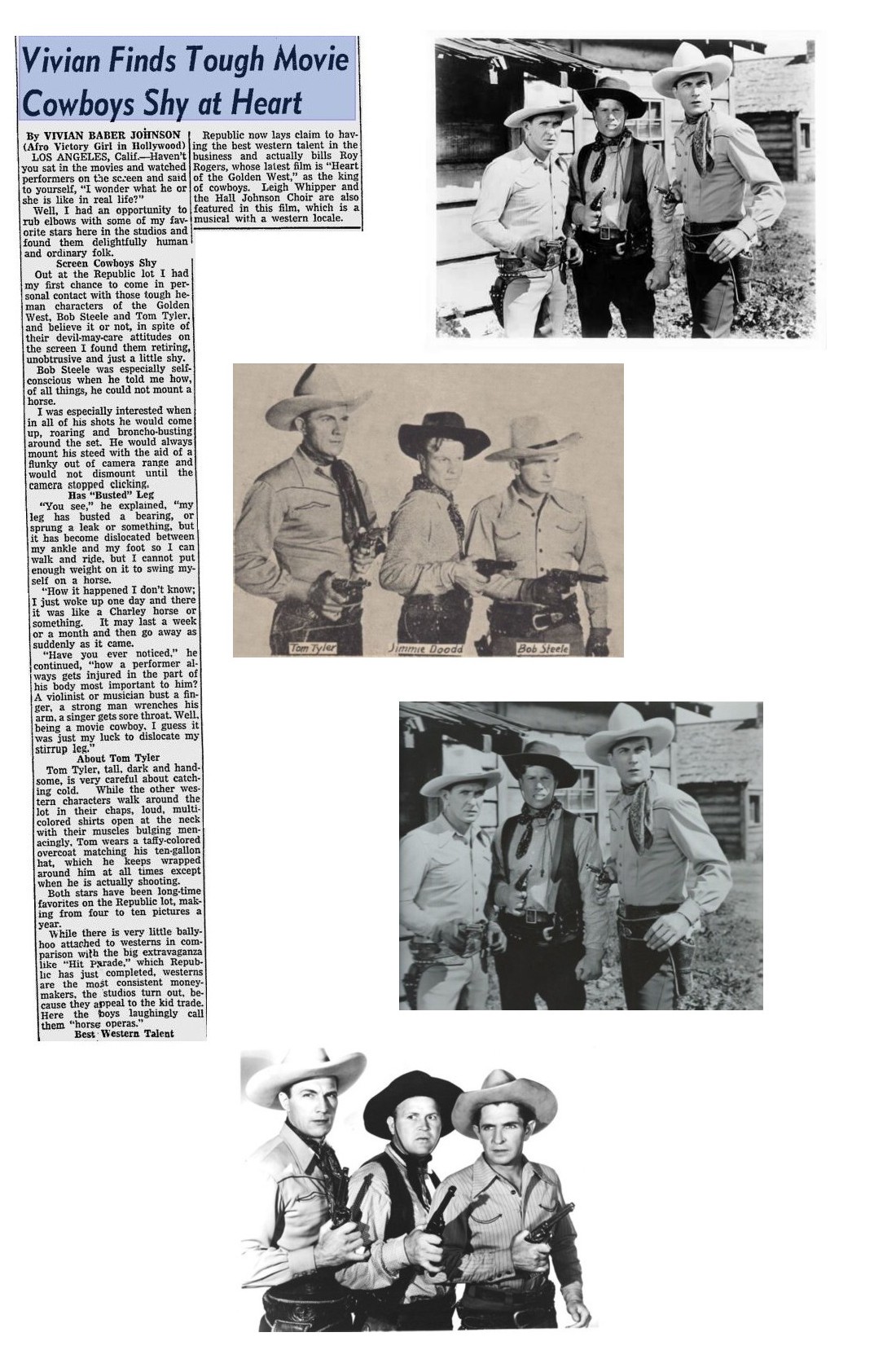 Tom Tyler The Three Mesquiteers group stills and article