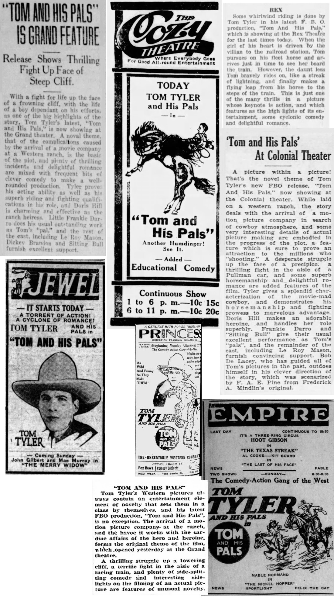 Tom and His Pals film reviews cinema ads synopses