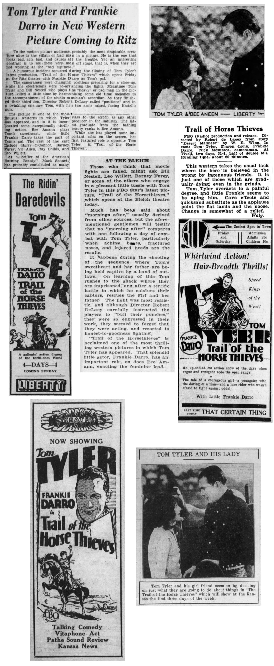 Trail of the Horse Thieves film reviews synopses cinema ads pictures of Tom