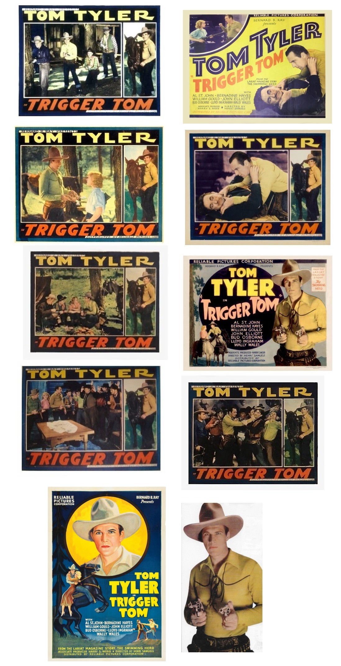 Trigger Tom one sheet lobby cards