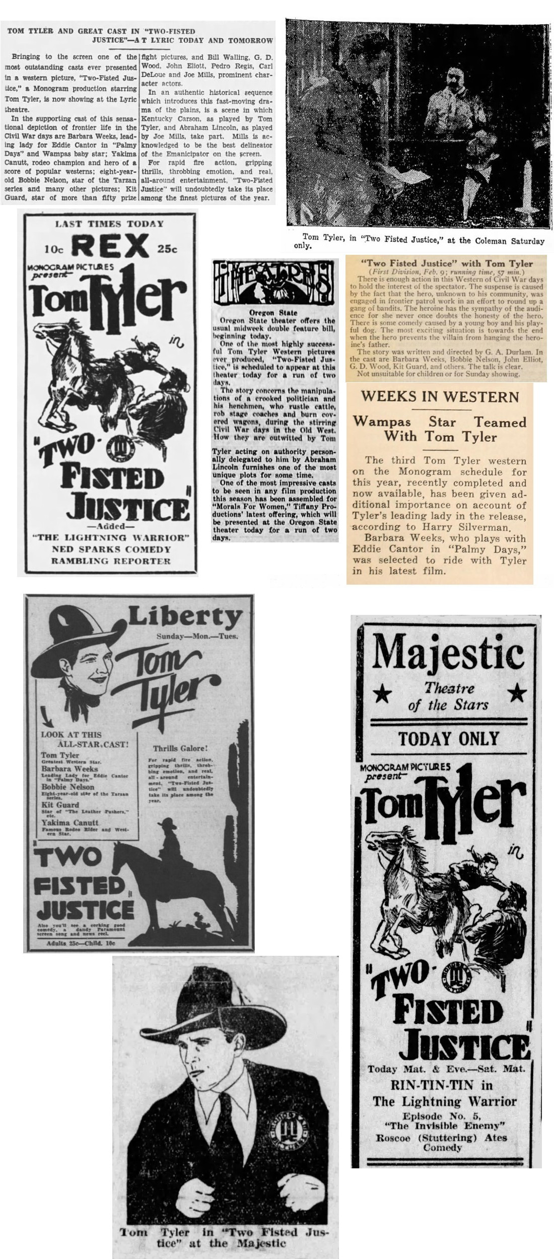 Two Fisted Justice cinema ads screencap film reviews