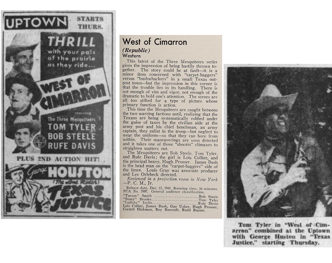West of Cimarron film review cinema ads