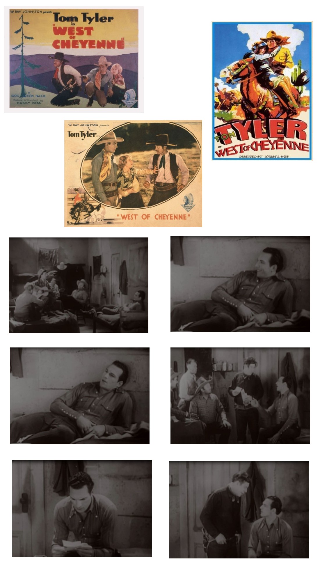 West of Cheyenne lobby cards one sheet screencaps