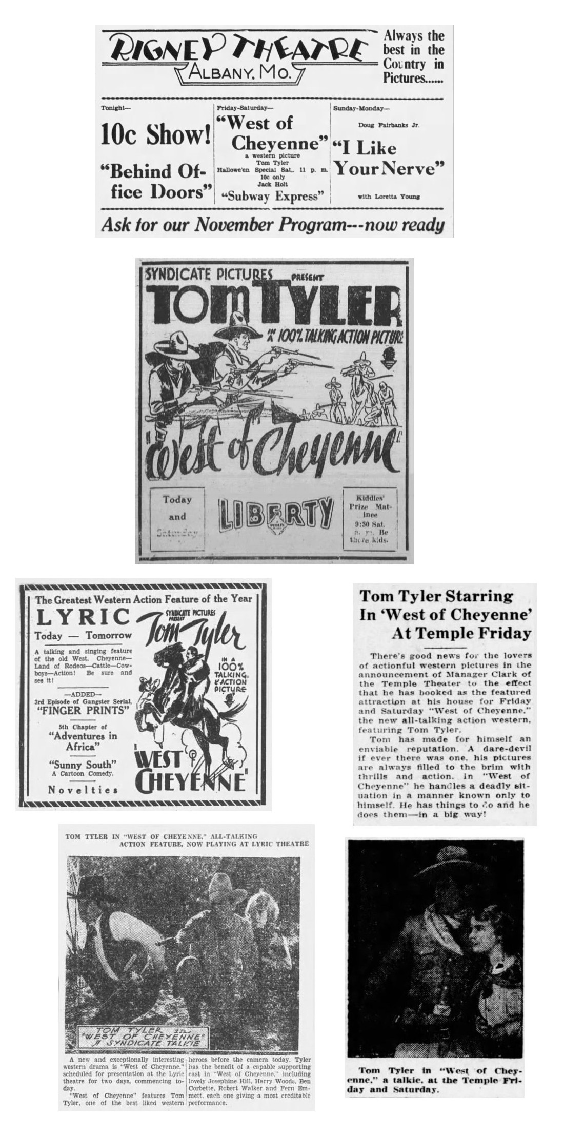 West of Cheyenne film reviews cinema ads