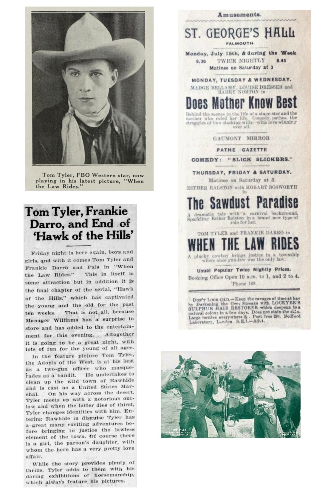 When the Law Rides cinema ad review Tom Tyler