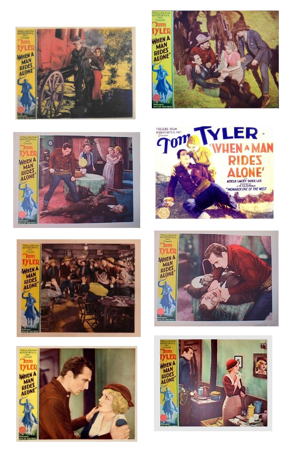 When A Man Rides Alone lobby cards